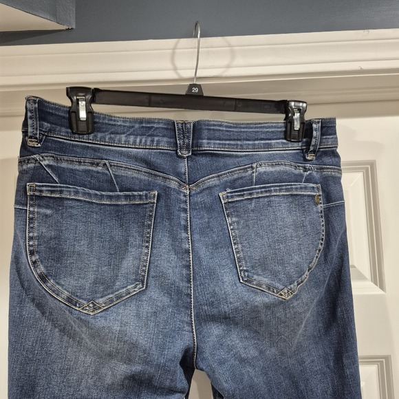 Democracy Jeans Womens 14 Ab Solution Ankle Skimmer Distressed Stretch Shaping - Picture 4 of 12